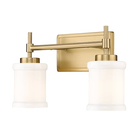Z-Lite Cadoc 2 Light Vanity, 15in. W x 9in. H, Modern Gold 622-2V-MGLD